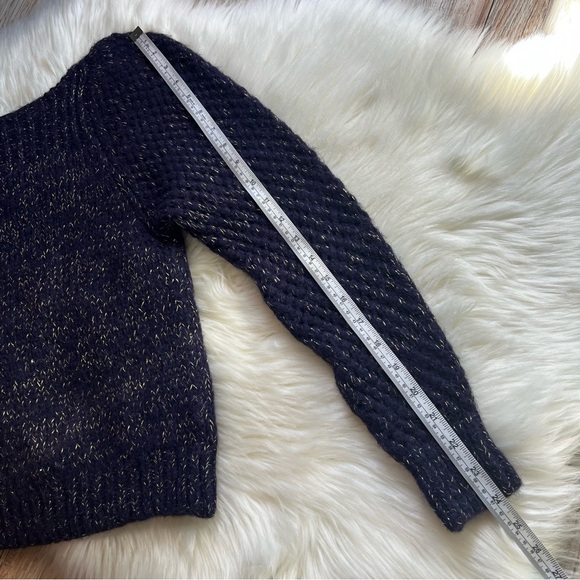 LOVESHACKFANCY Rosie Baby Alpaca Sweater Sz S Chunky Knit Puff Sleeves Crop Soft - Picture 12 of 16